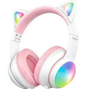 Бездротові навушники Proove Kids LumiCat (APP) White/Pink (HPLC0001AP25)