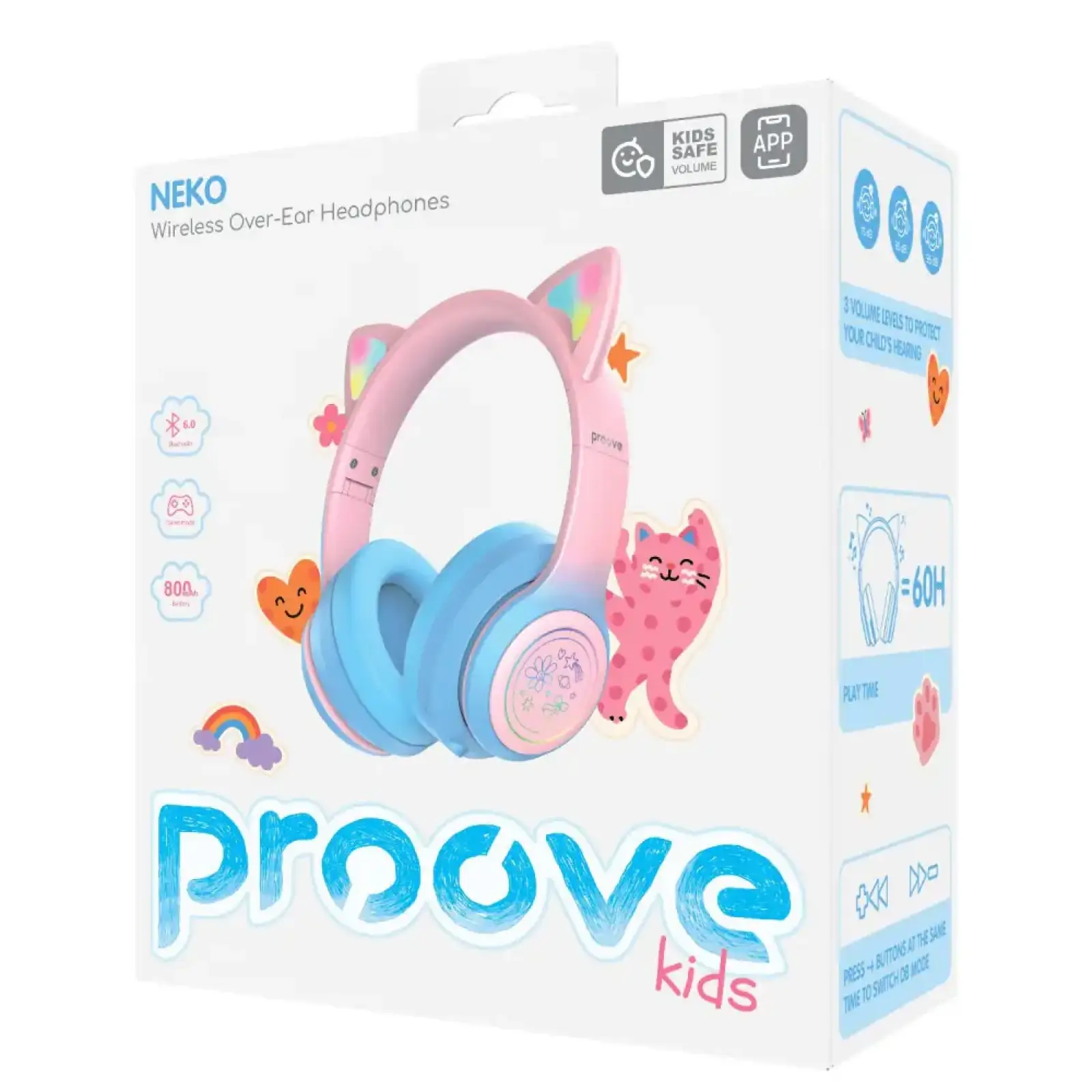 Бездротові навушники Proove Kids Neko (APP) White/Pink