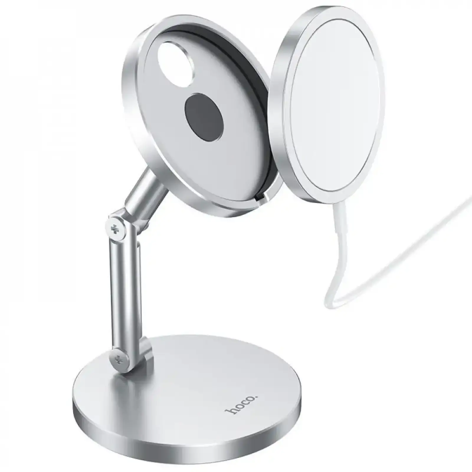 Підставка для магнітної беспровідної зарядки Hoco PH39 Daring silver