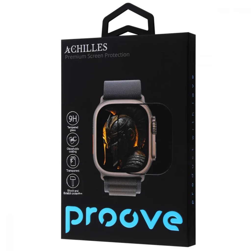 Защитное стекло Proove Achilles Apple Watch Ultra, Watch Ultra 2 49mm Black (PGPWU249MM01)