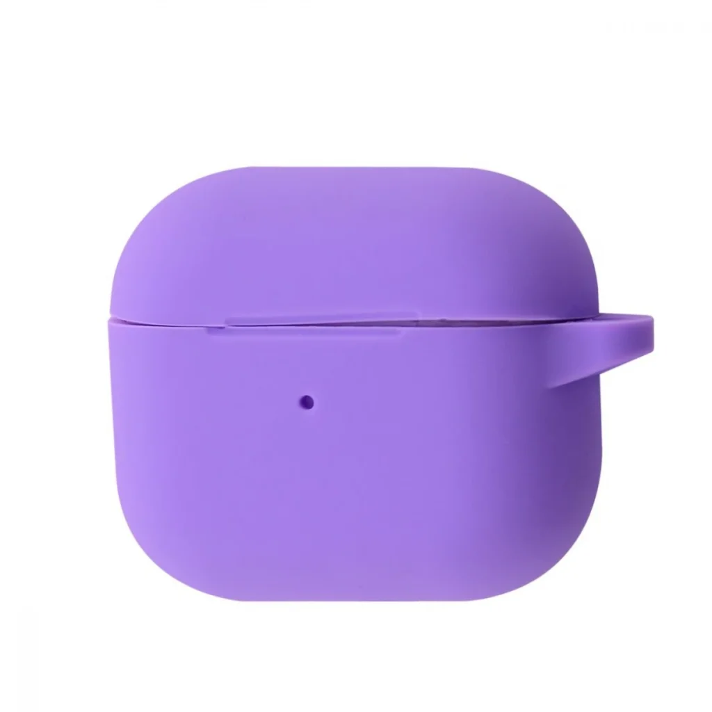 Чохол Silicone Case New with Clip for AirPods 3 Light Purple