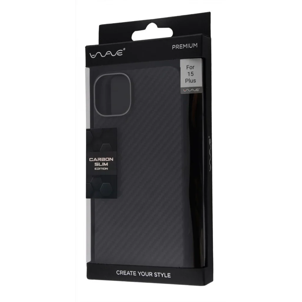 Чохол WAVE Premium Carbon Slim with Magnetic Ring iPhone 15 Plus Black