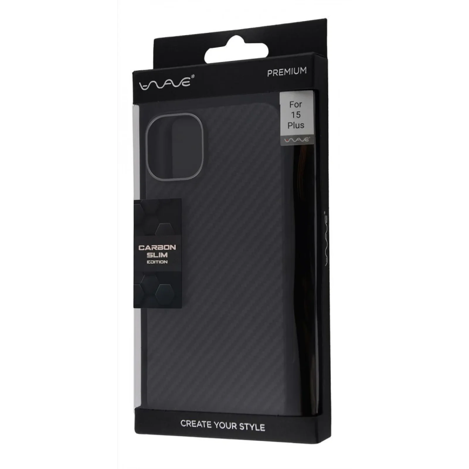 Чехол WAVE Premium Carbon Slim with Magnetic Ring iPhone 15 Plus Black