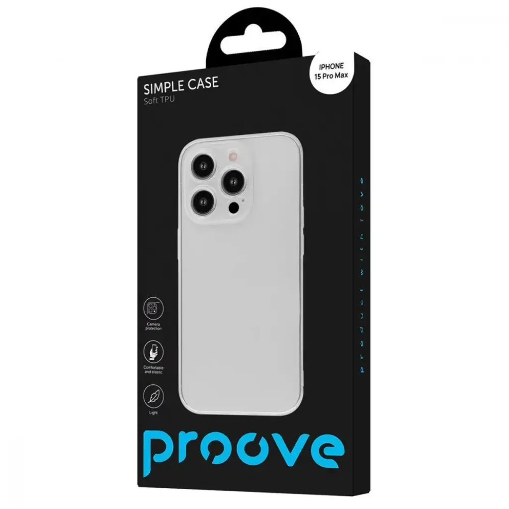 Чохол Proove Simple Case iPhone 15 Pro Max Transparent, PCSCIP15PM01