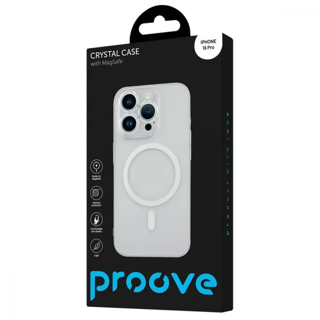 Чохол Proove Crystal Case with Magnetic Ring iPhone 16 Pro Transparent, PCCCIP16P001