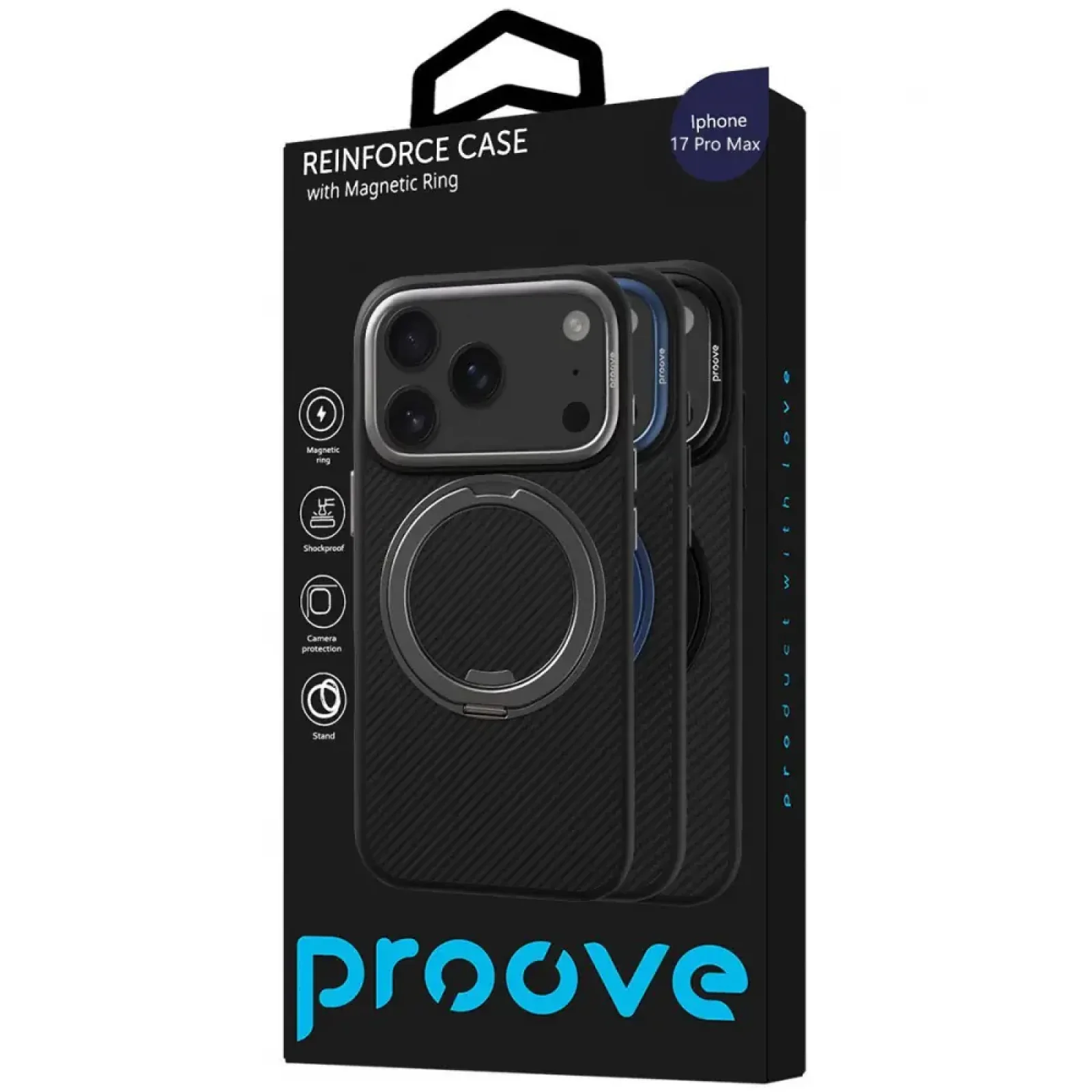 Чохол Proove Reinforce Case with Magnetic Ring iPhone 17 Pro Max Black
