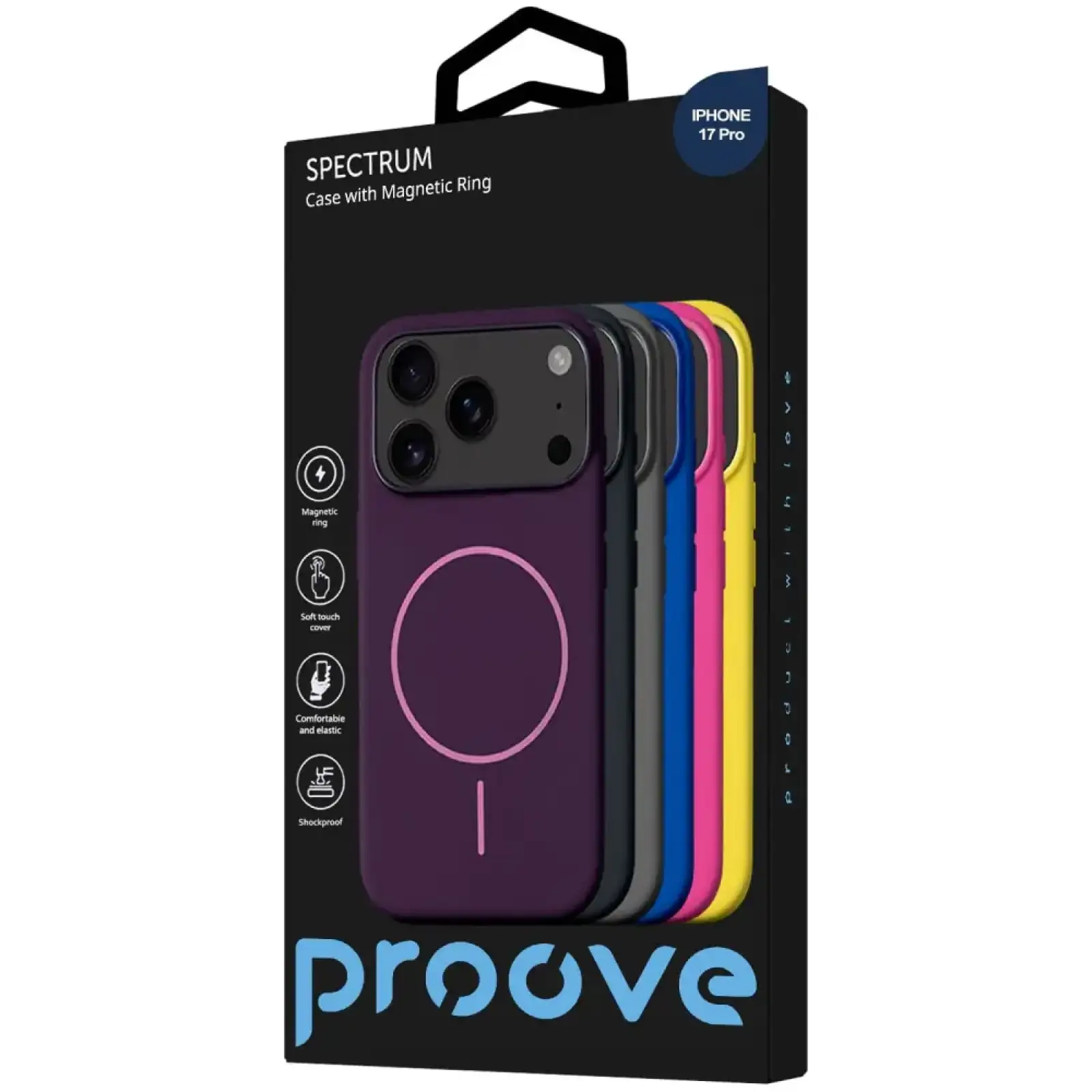 Чехол Proove Spectrum Case with Magnetic Ring iPhone 17 Pro, iPhone 18 Pro Midnight Blue