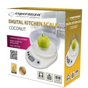 Весы кухонные ESPERANZA з чашею 1 л, прямокутні, пластикова чаша, макс вага 5 кг EKS007 UA