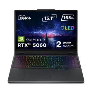 Ноутбук Lenovo 15.1_2K_OLED/i7-13650HX/32/1TB SSD/RTX 5060 8GB/DOS/BL_RGB/Eclipse black Legion 5 15IRX10 (83LY00F0RA) UA