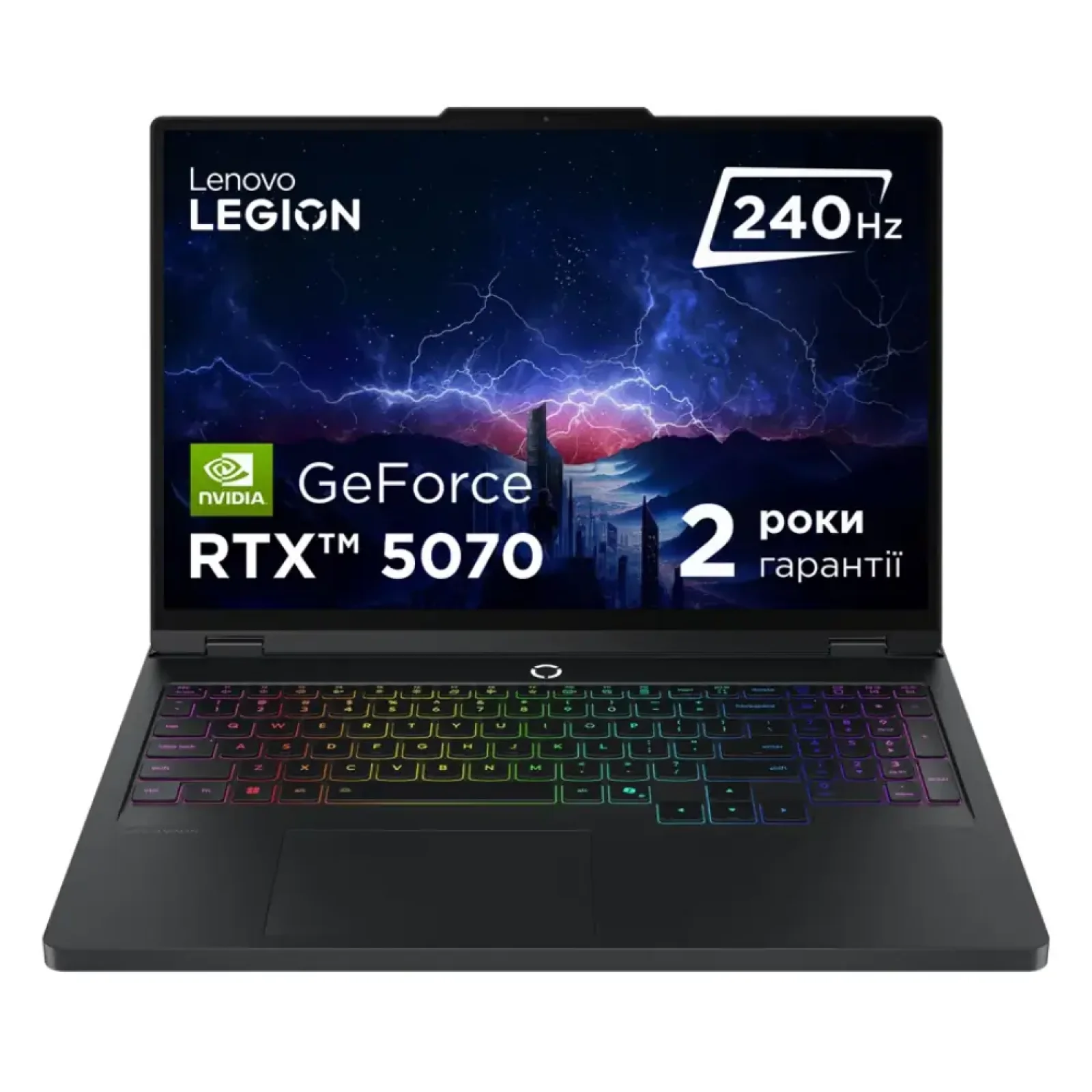 Ноутбук Lenovo 16_2KM/i9-14900HX/32/1TB SSD/RTX 5070 8GB/ DOS/BL_RGB/Eclipse black Legion Pro 5 16IRX10 (83NN003XRA) UA