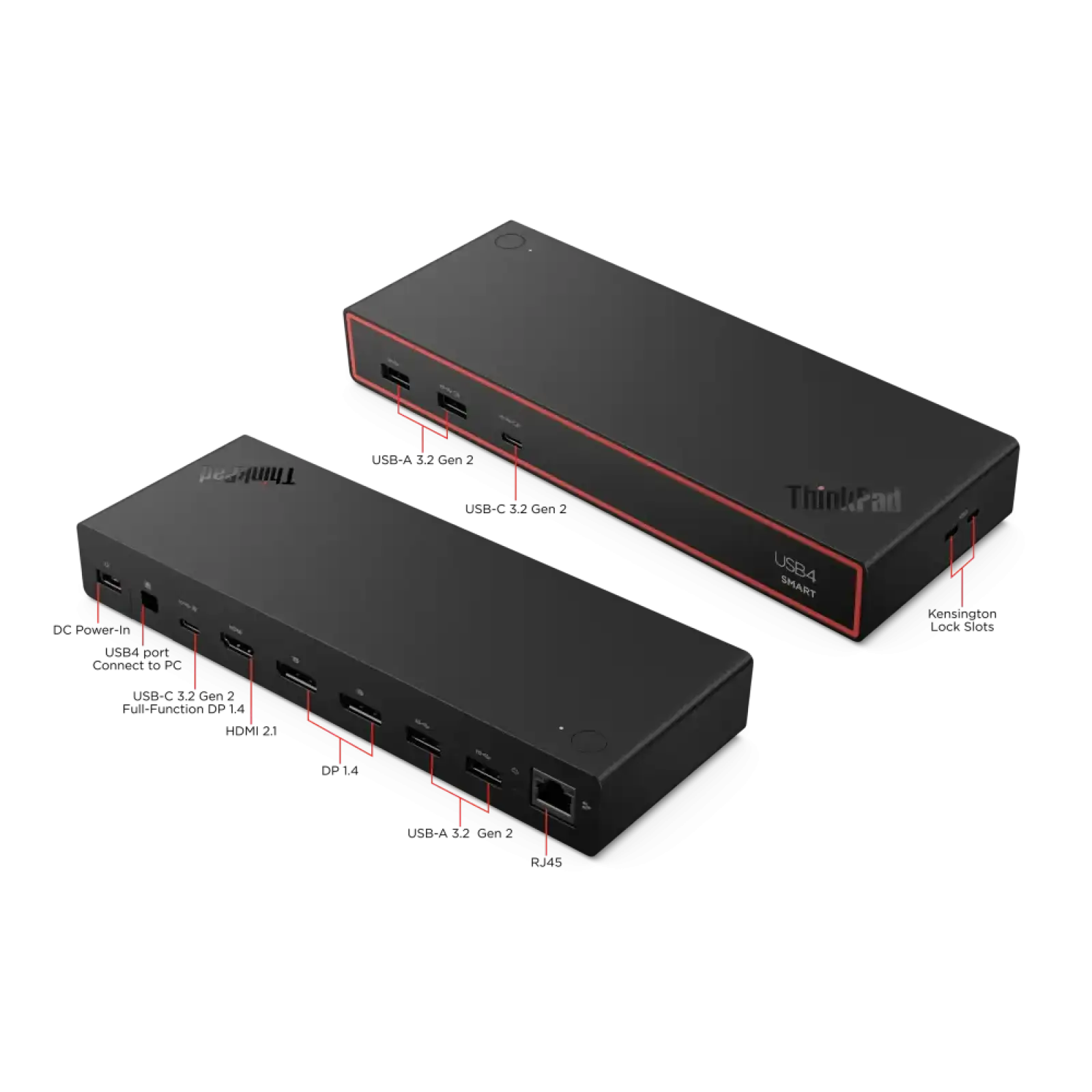 Док-станція LENOVO ThinkPad USB4 Smart Dock 5500 (with 13 5W Adapter) (40BC0135EU) UA