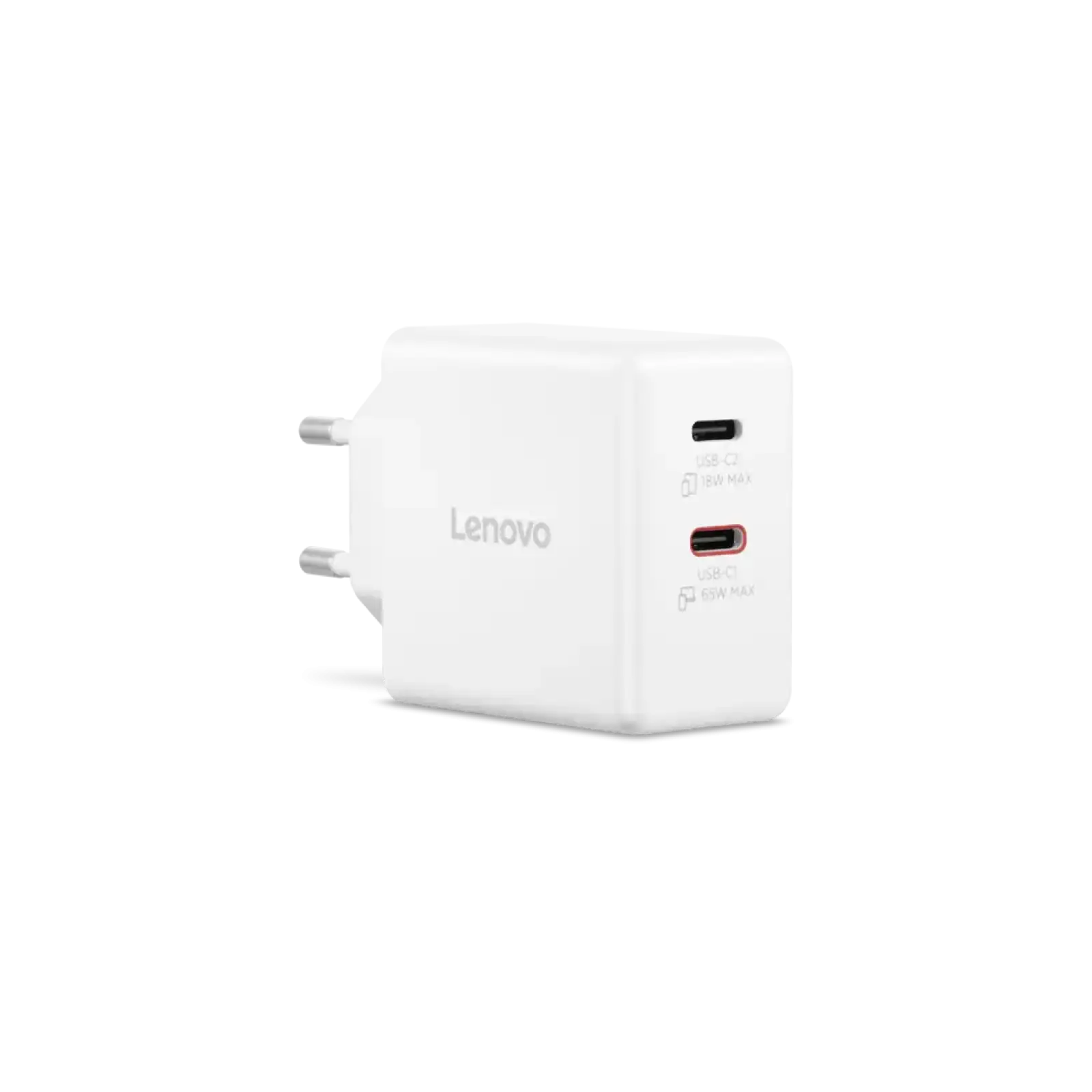Адаптер живлення Lenovo Dual USB-C 65W GaN Charger White G0A6065WEU UA