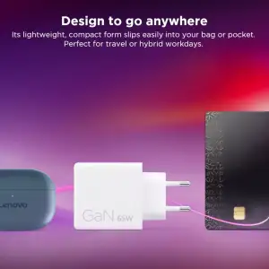 Адаптер живлення Lenovo Dual USB-C 65W GaN Charger White G0A6065WEU UA