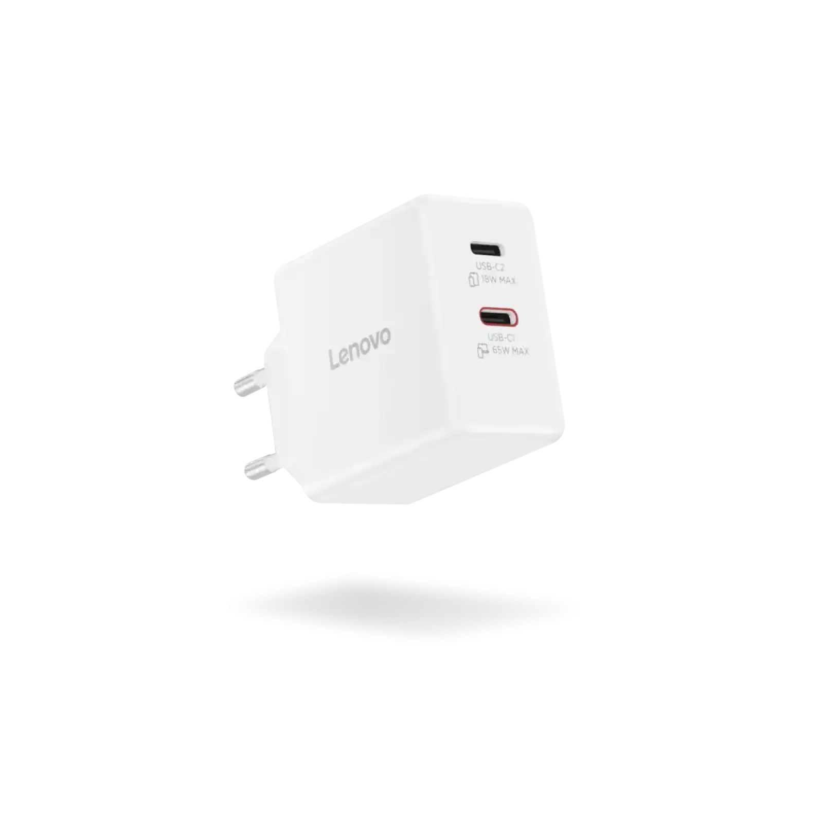 Адаптер живлення Lenovo Dual USB-C 65W GaN Charger White G0A6065WEU UA