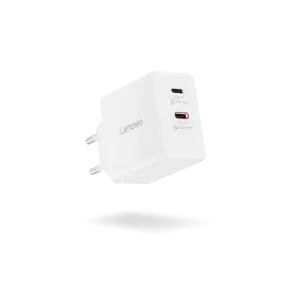 Адаптер живлення Lenovo Dual USB-C 65W GaN Charger White G0A6065WEU UA