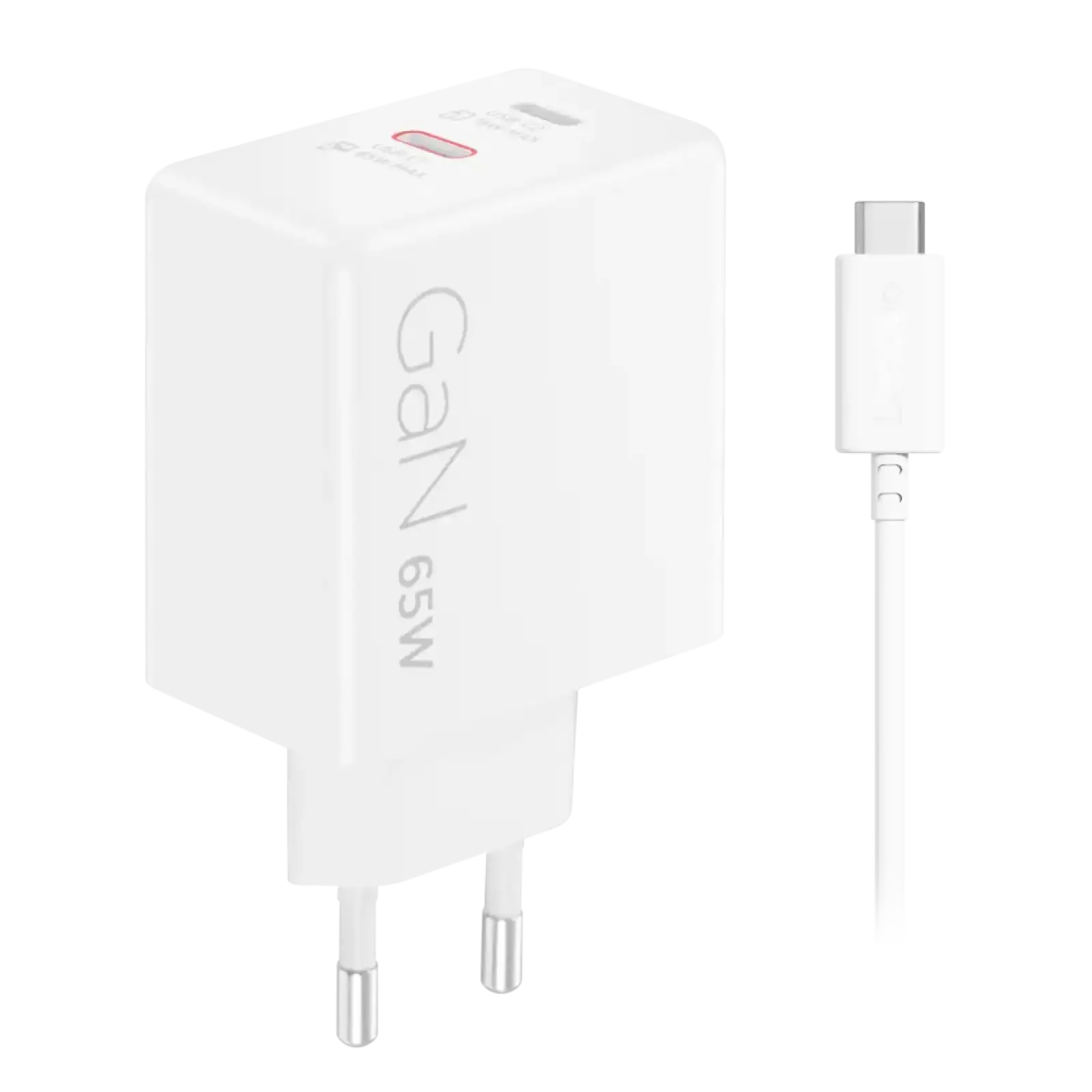 Адаптер живлення Lenovo Dual USB-C 65W GaN Charger White G0A6065WEU UA