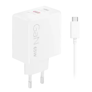 Адаптер живлення Lenovo Dual USB-C 65W GaN Charger White G0A6065WEU UA