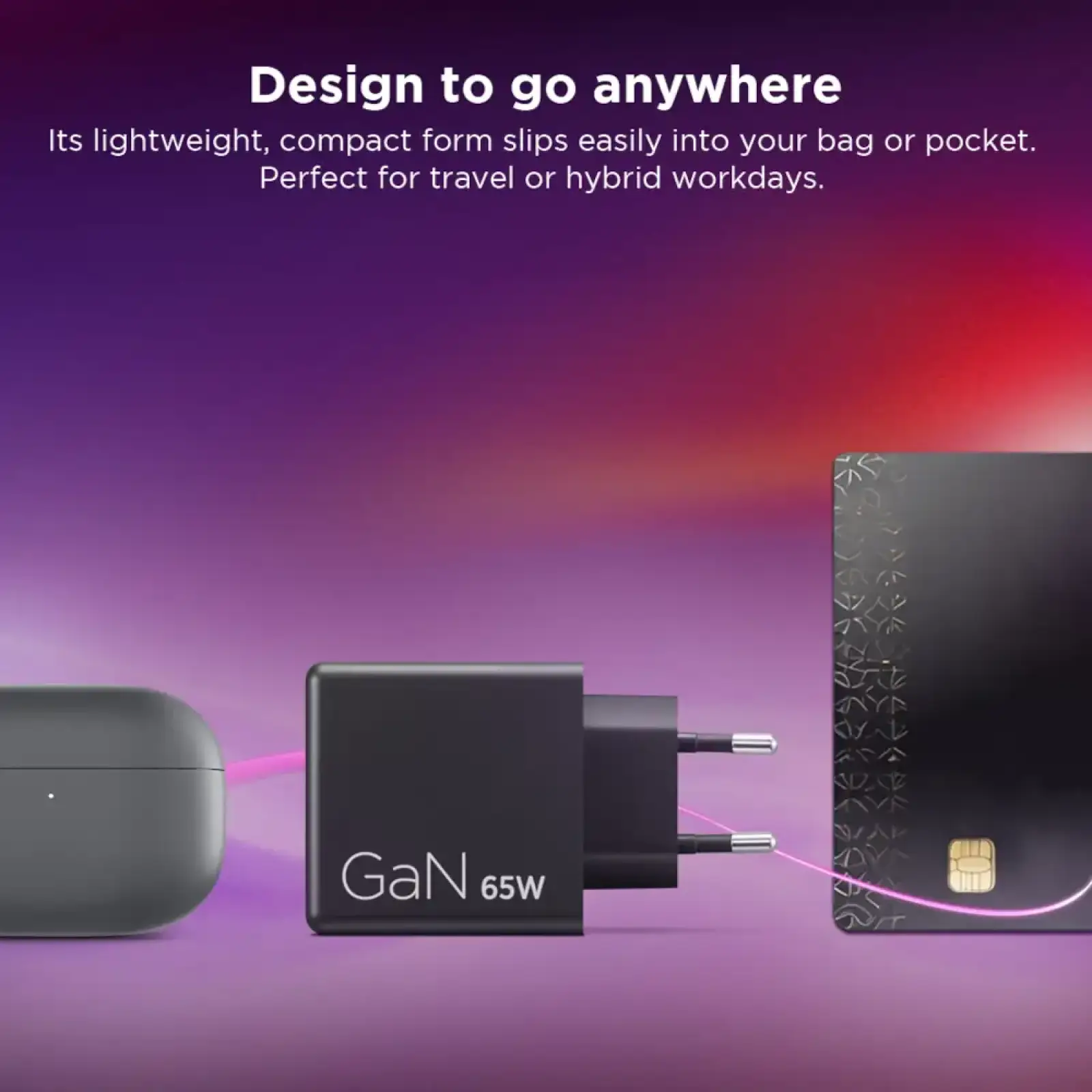 Адаптер живлення Lenovo Dual USB-C 65W GaN Charger 40AW065BEU UA