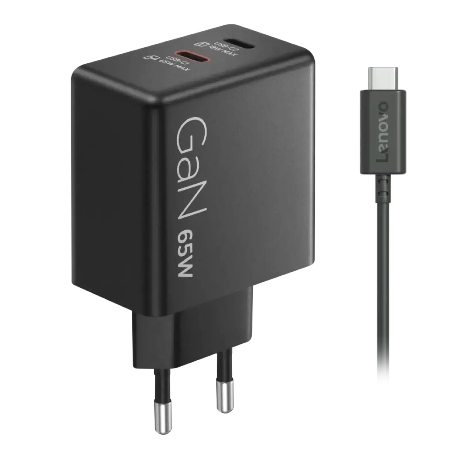 Адаптер живлення Lenovo Dual USB-C 65W GaN Charger 40AW065BEU UA