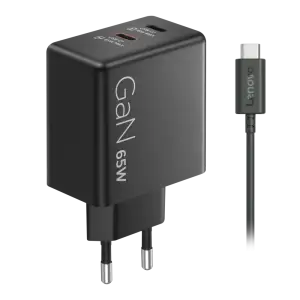 Адаптер живлення Lenovo Dual USB-C 65W GaN Charger 40AW065BEU UA