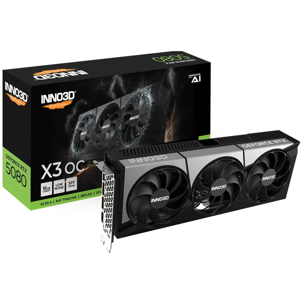 Відеокарта Inno3D NVIDIA GEFORCE RTX 5080 X3 OC Inno3D RTX 5080 X3 OC (N50803-16D7X-17603930) UA