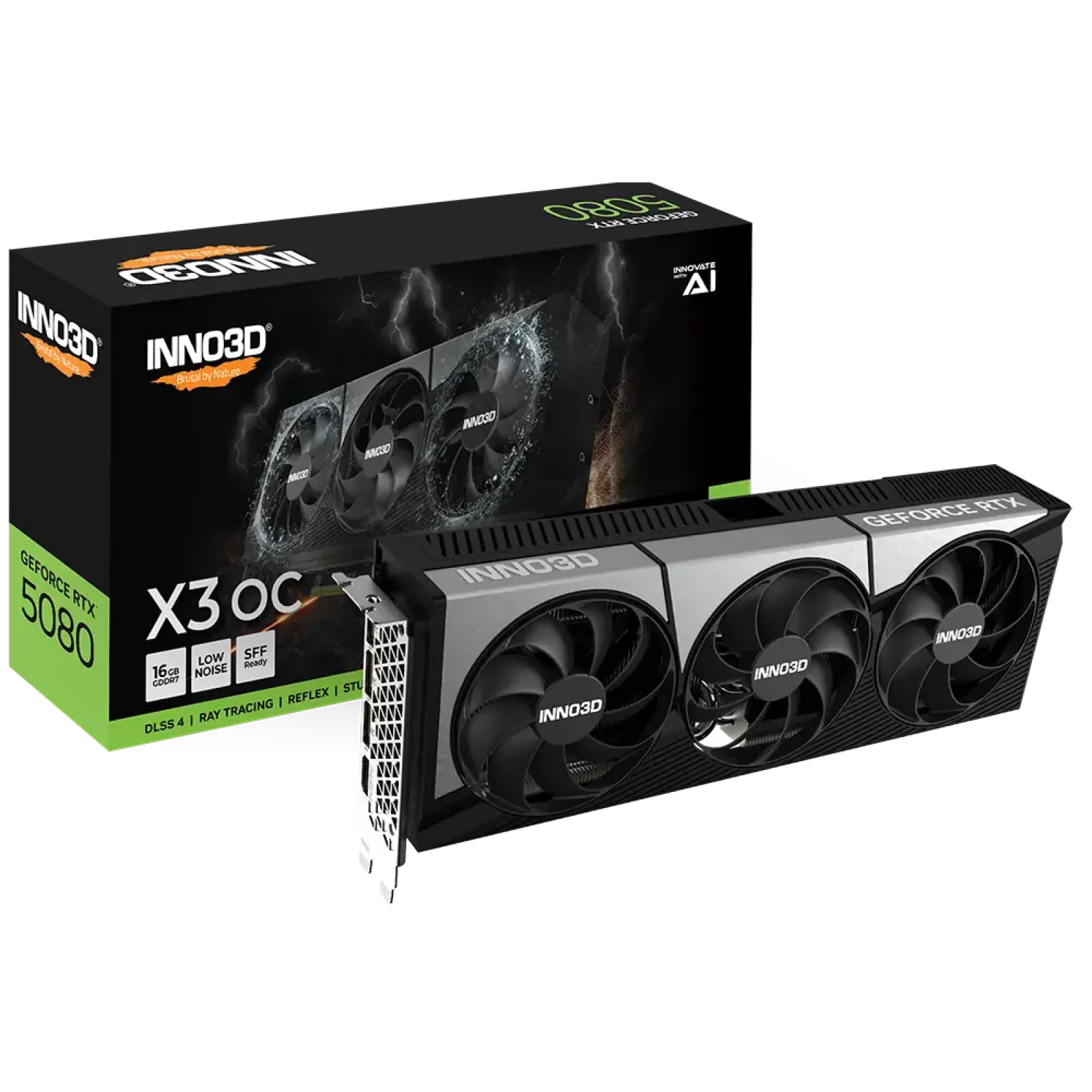 Відеокарта Inno3D NVIDIA GEFORCE RTX 5080 X3 OC Inno3D RTX 5080 X3 OC (N50803-16D7X-17603930) UA