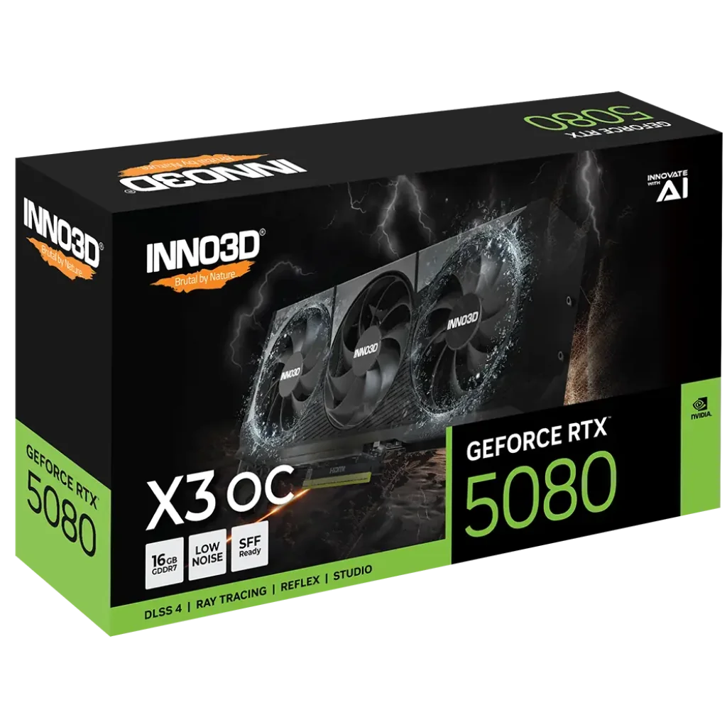 Відеокарта Inno3D NVIDIA GEFORCE RTX 5080 X3 OC Inno3D RTX 5080 X3 OC (N50803-16D7X-17603930) UA