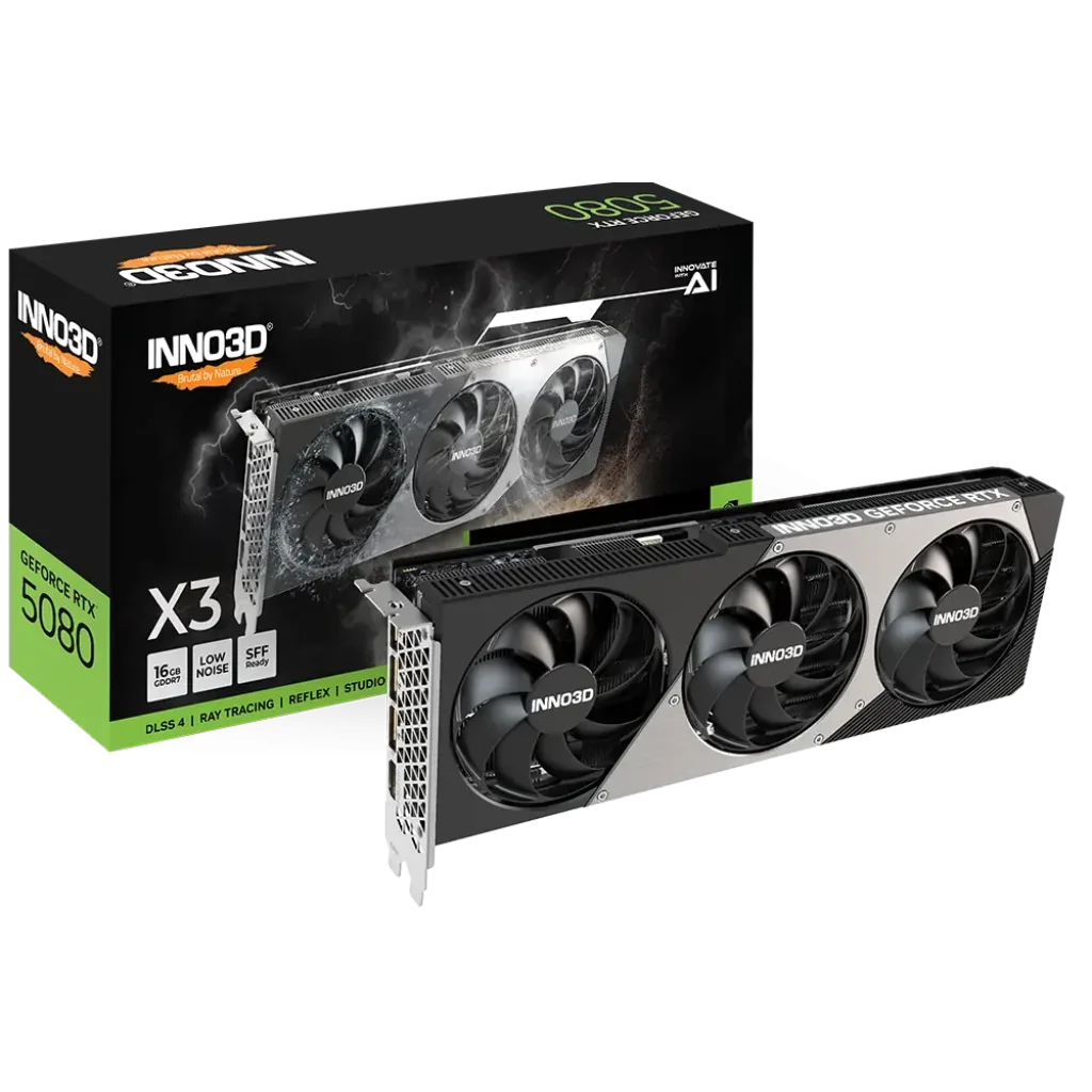 Відеокарта Inno3D NVIDIA GEFORCE RTX 5080 X3 Inno3D RTX 5080 X3 (N50803-16D7-176068N) UA