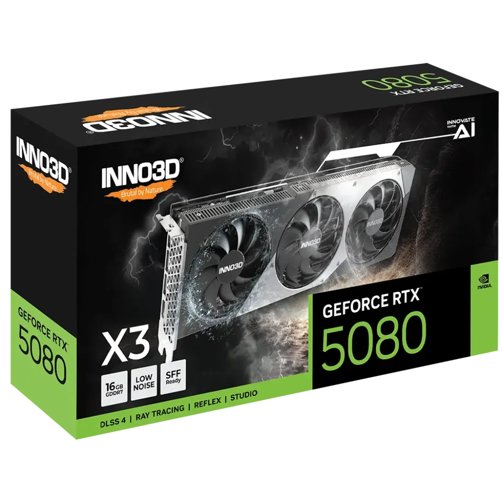 Відеокарта Inno3D NVIDIA GEFORCE RTX 5080 X3 Inno3D RTX 5080 X3 (N50803-16D7-176068N) UA