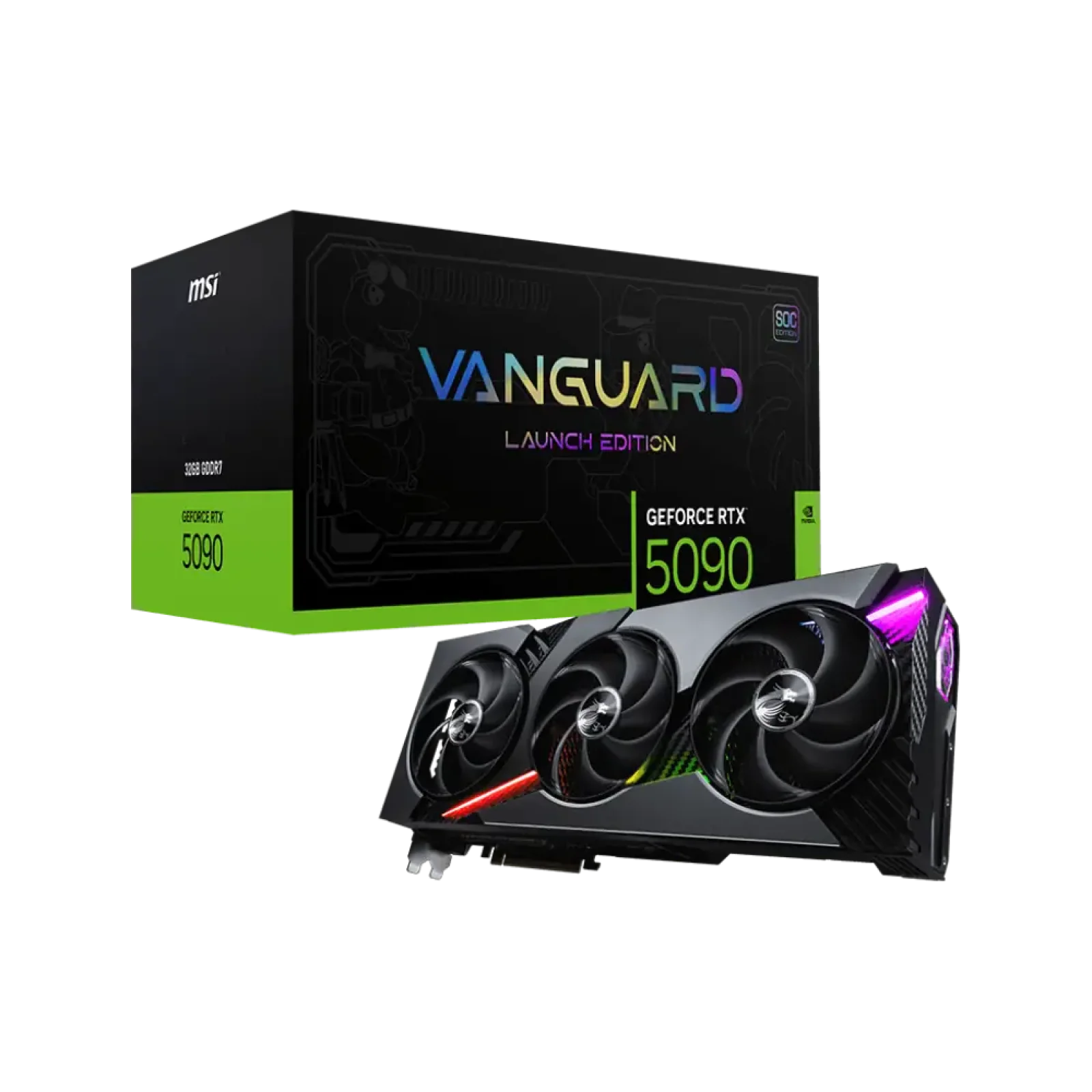 Відеокарта MSI NVIDIA GeForce RTX 5090 32G VANGUARD SOC LAUNCH EDITION RTX 5090 32G VAN SOC LAU EDITI UA