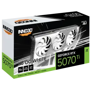 Відеокарта Inno3D NVIDIA GeForce RTX 5070 Ti X3 OC WHITE Inno3D RTX 5070 Ti X3 OC WHITE (N507T3-16D7X-176068W) UA