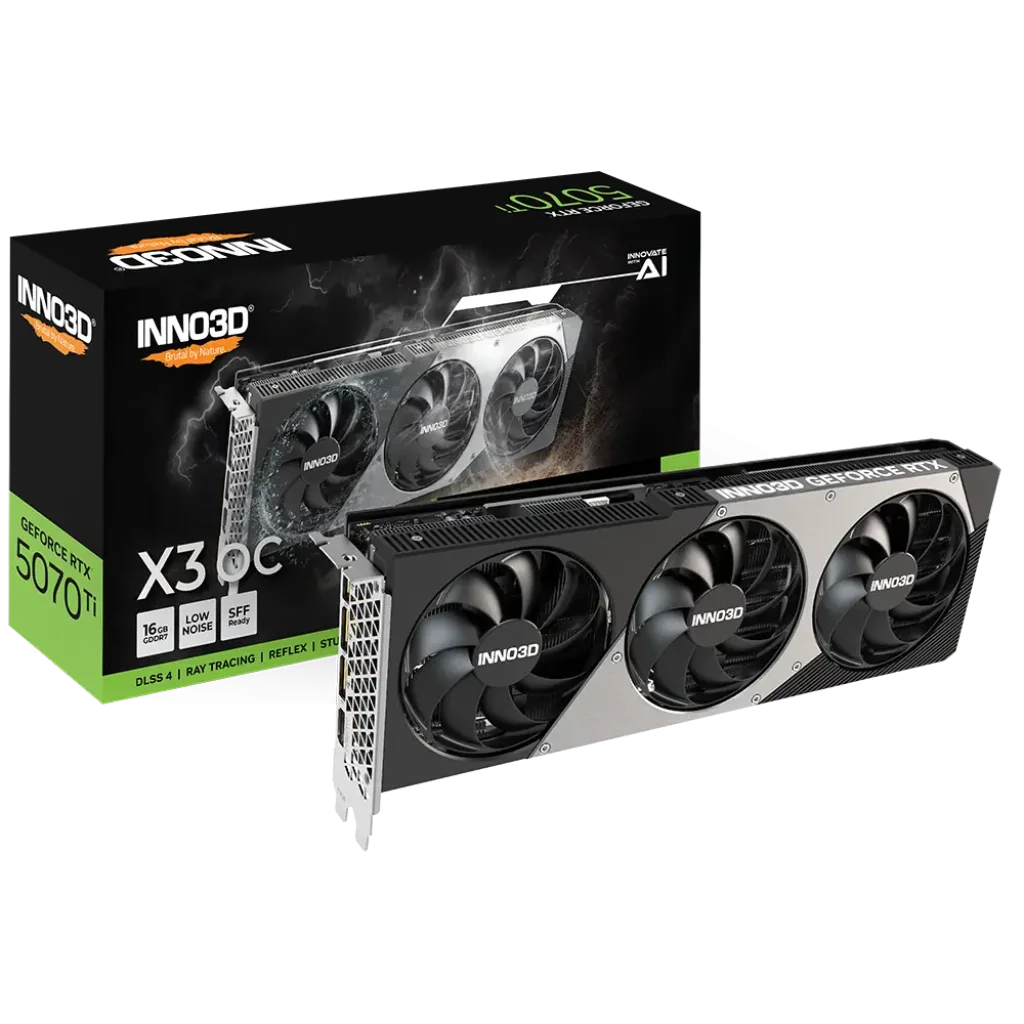 Відеокарта Inno3D NVIDIA GeForce RTX 5070 Ti X3 OC Inno3D RTX 5070 Ti X3 OC (N507T3-16D7X-176068N) UA