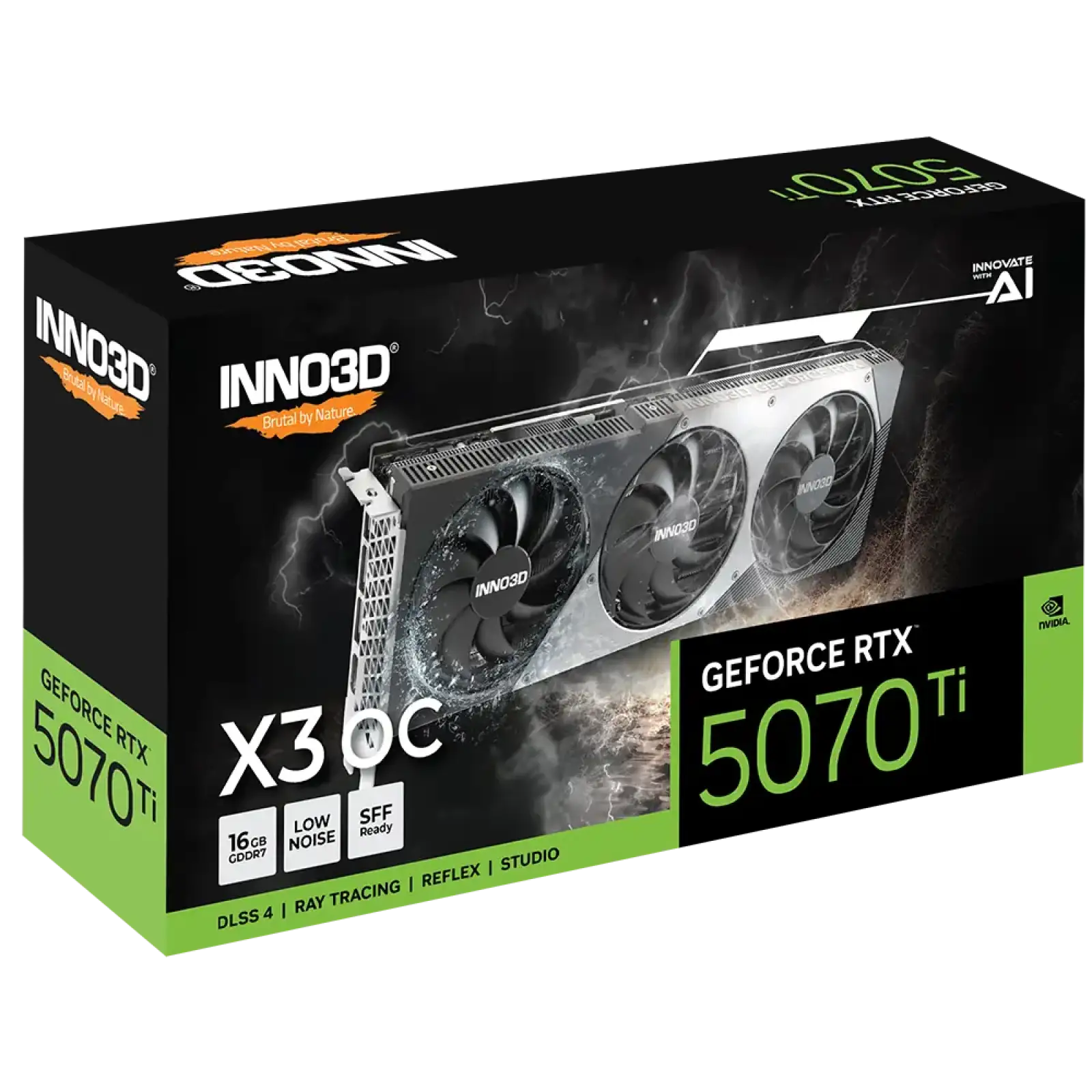 Відеокарта Inno3D NVIDIA GeForce RTX 5070 Ti X3 OC Inno3D RTX 5070 Ti X3 OC (N507T3-16D7X-176068N) UA