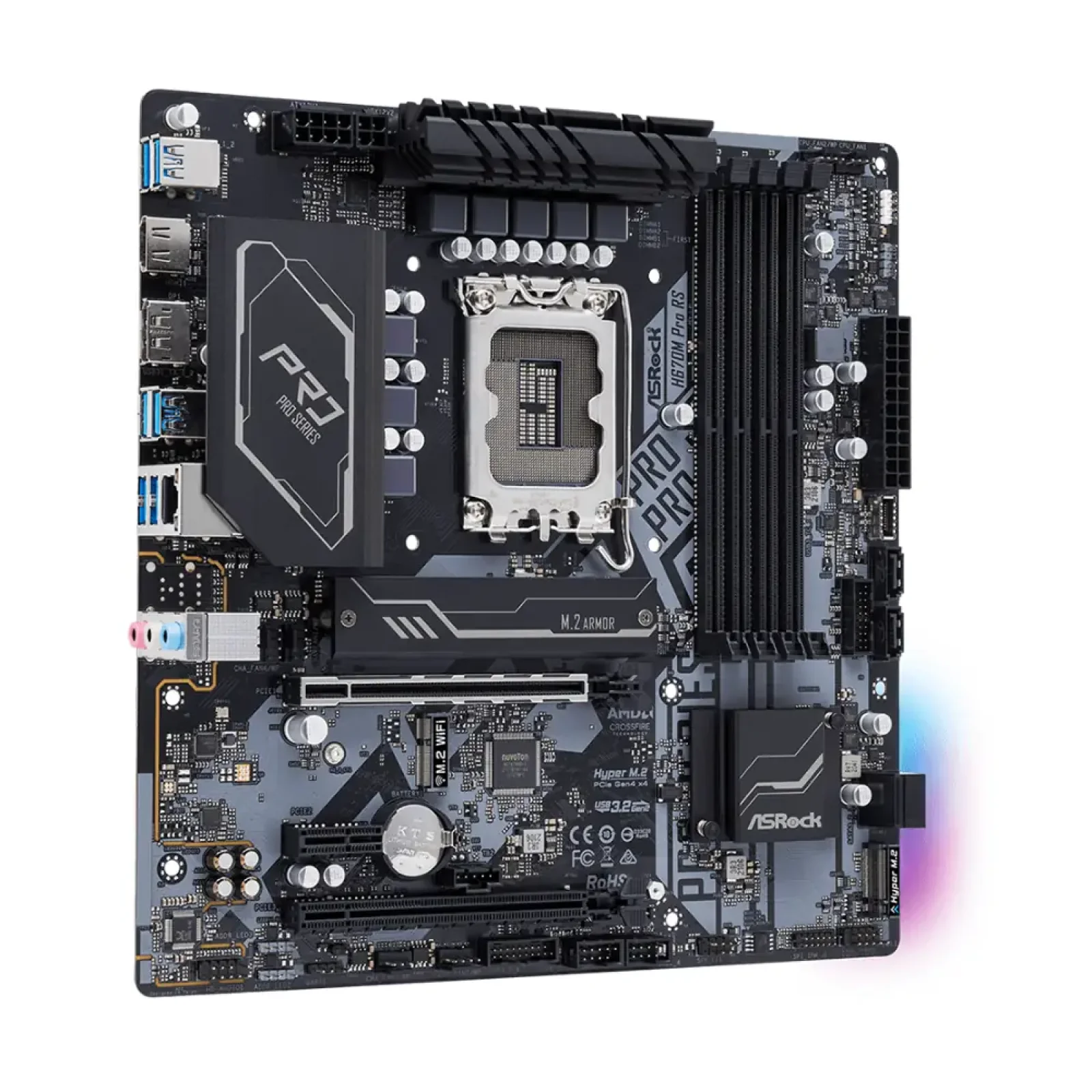 Материнская плата ASROCK Intel s1700 H670 4DDR4 2PCIex16 2M.2 HDMI/DP TypeC H670M PRO RS UA