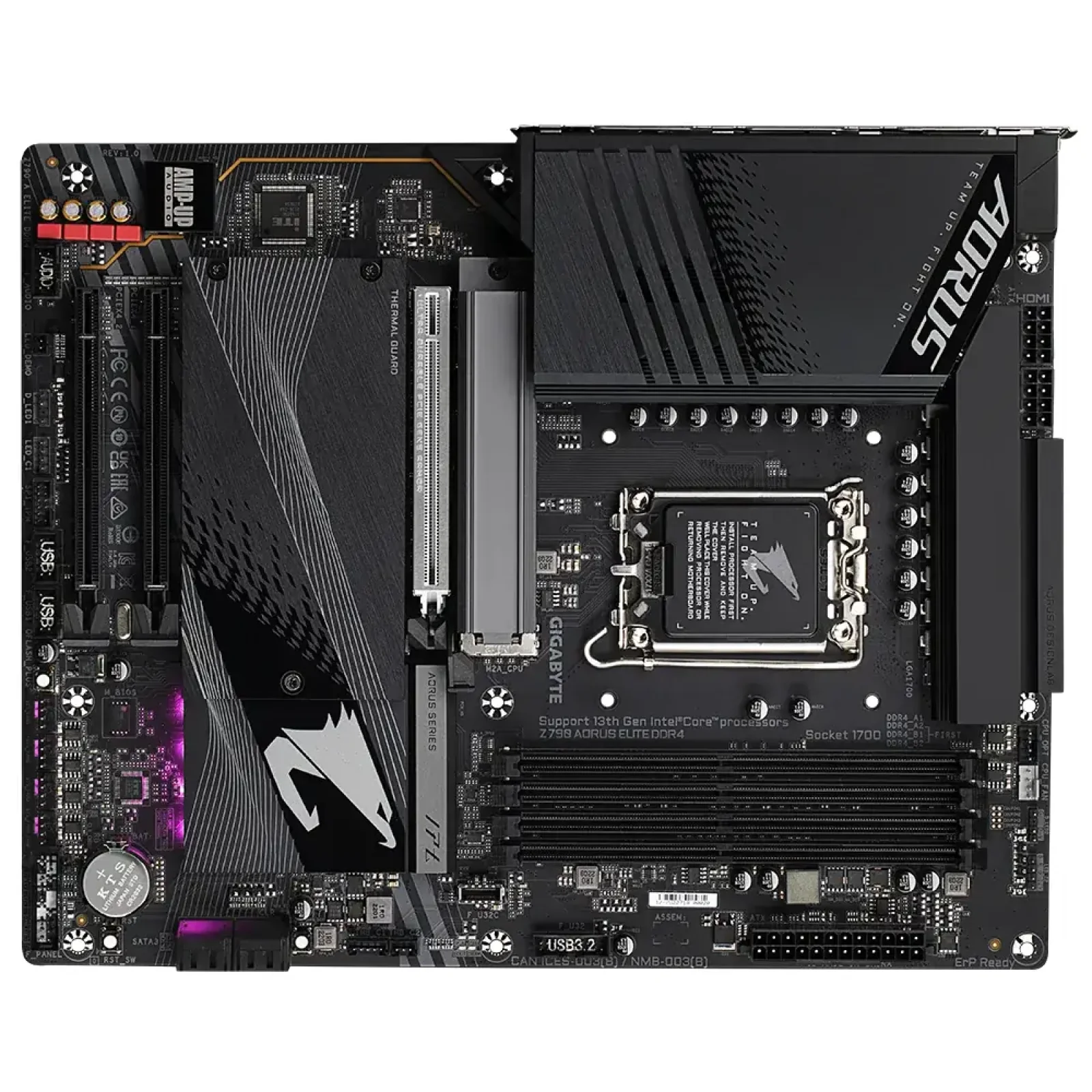 Материнская плата Gigabyte s1700 Intel Z790 HDMI 4xM.2 2.5G bE LAN ATX Z790 AORUS ELITE DDR4 UA