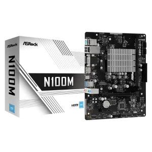 Материнськая плата ASROCK +CPU Intel N100 4core HDMI/DVI/V GA 1xDDR4 1xM.2 GbE LAN mATX N100M UA