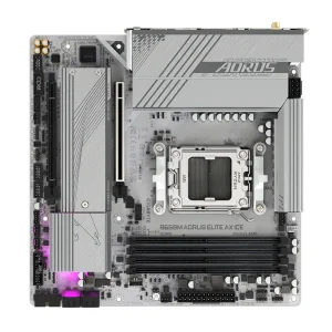 Материнська плата Gigabyte sAM5 AMD B650 DP/HDMI 2xM.2 2.5 GbE LAN mATX B650M AORUS ELITE AX ICE UA