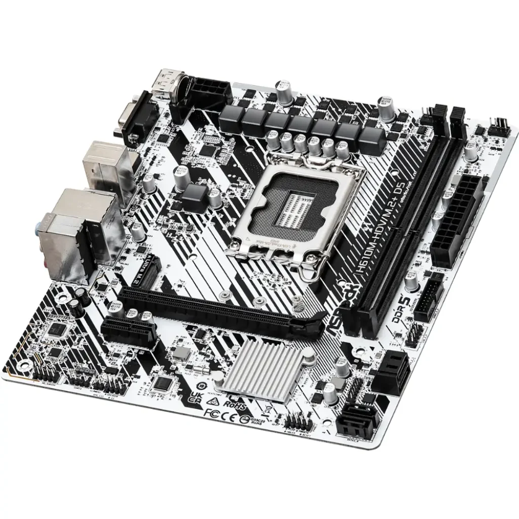 Материнськая плата ASROCK s1700 Intel H610 HDMI/DP/VGA 1xM .2 2xDDR5 GbE LAN mATX H610M-HDV/M.2+ D5 UA
