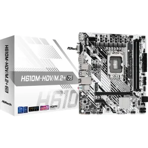 Материнськая плата ASROCK s1700 Intel H610 HDMI/DP/VGA 1xM .2 2xDDR5 GbE LAN mATX H610M-HDV/M.2+ D5 UA