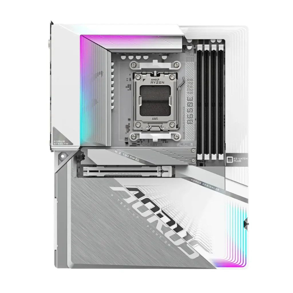 Материнська плата Gigabyte sAM5 AMD B650 DP(USB-C)/2xHDMI 3 xM.2 2.5GbE LAN ATX B650E AORUS STEALTH ICE UA