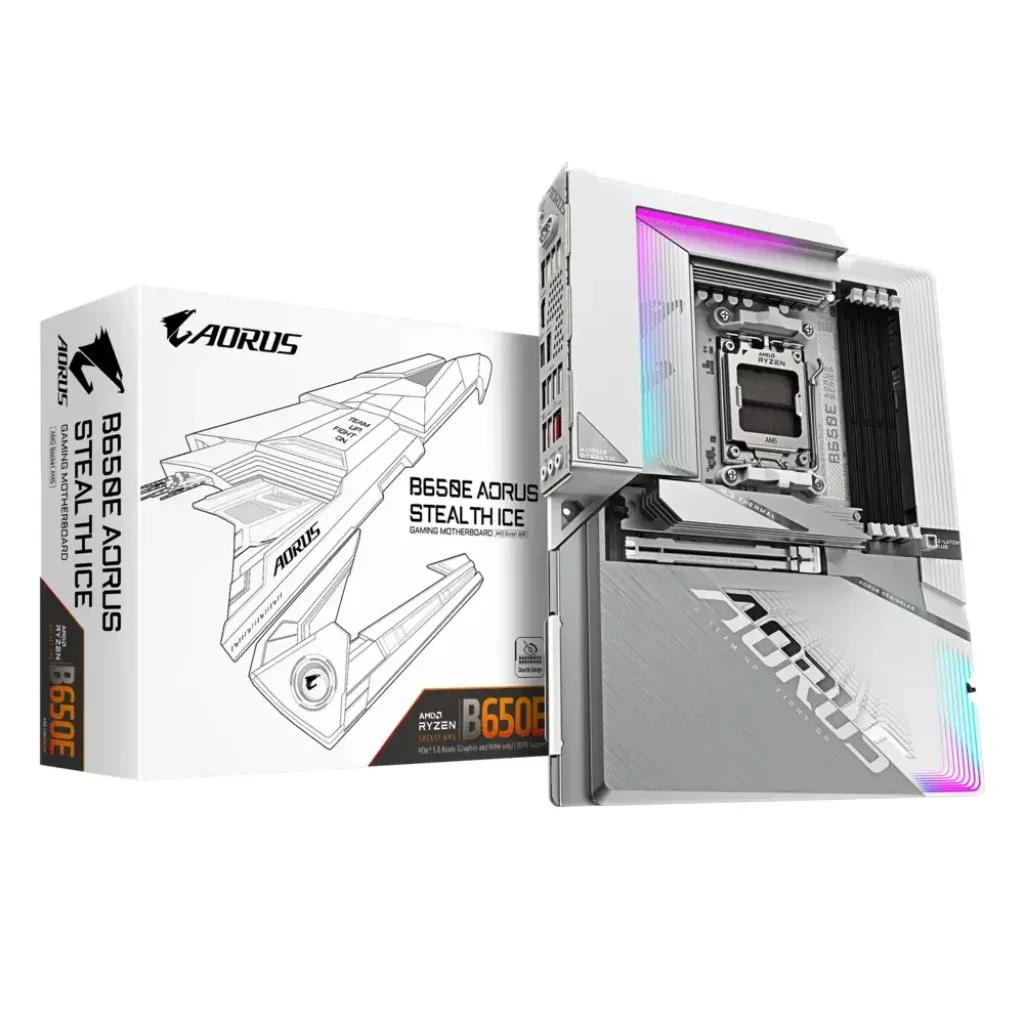 Материнська плата Gigabyte sAM5 AMD B650 DP(USB-C)/2xHDMI 3 xM.2 2.5GbE LAN ATX B650E AORUS STEALTH ICE UA