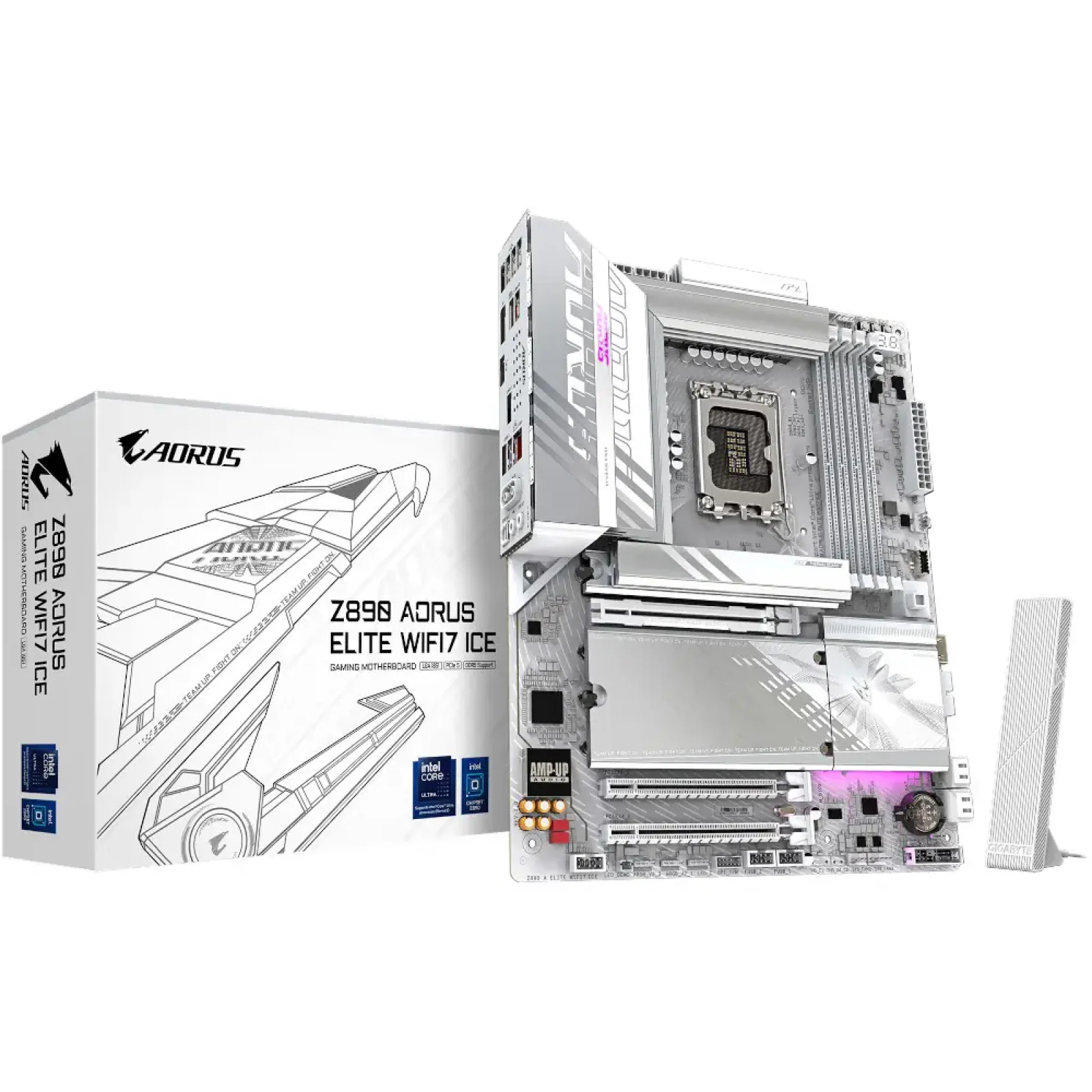 Материнська плата Gigabyte s1851 Intel Z890 HDMI/DP/TB4(USB 4-C) 4xM.2 2.5GbE LAN ATX Z890 AORUS ELITE WIFI7 ICE UA