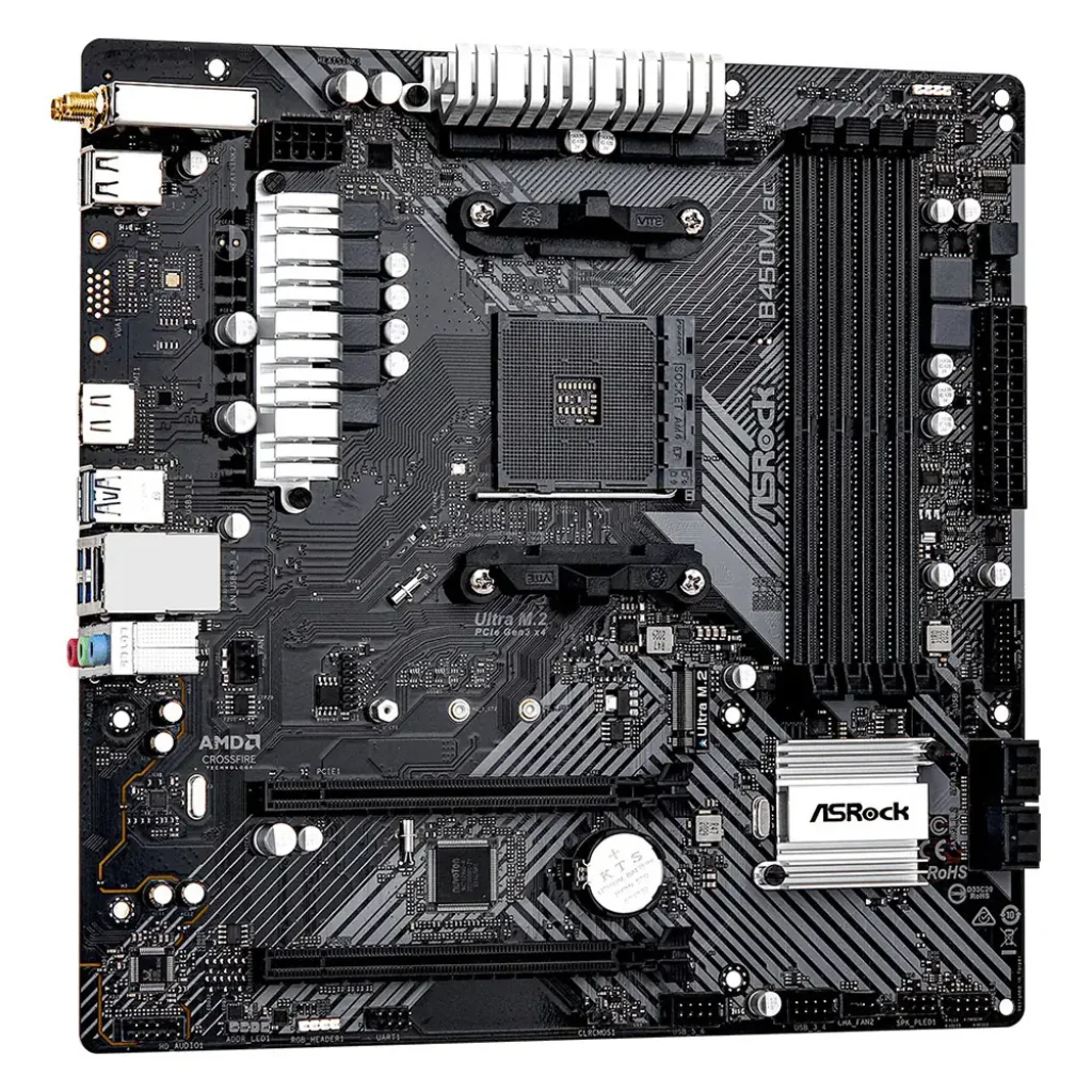 Материнськая плата ASROCK AMD AM4 B450 HDMI 1xM.2 2xDDR4 G B450M/AC R2.0 UA