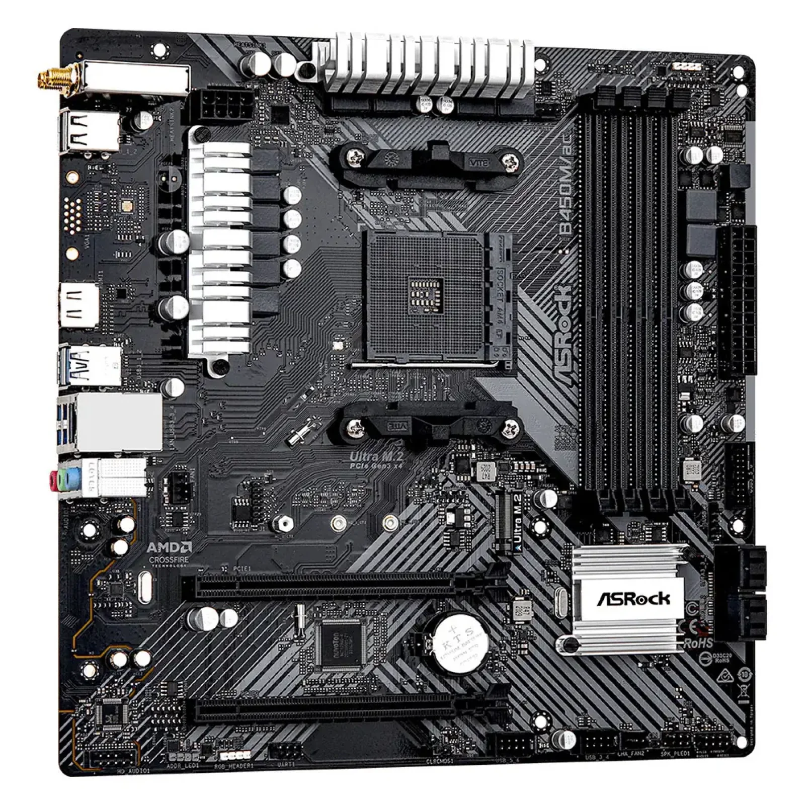 Материнская плата ASROCK AMD AM4 B450 HDMI 1xM.2 2xDDR4 G B450M/AC R2.0 UA