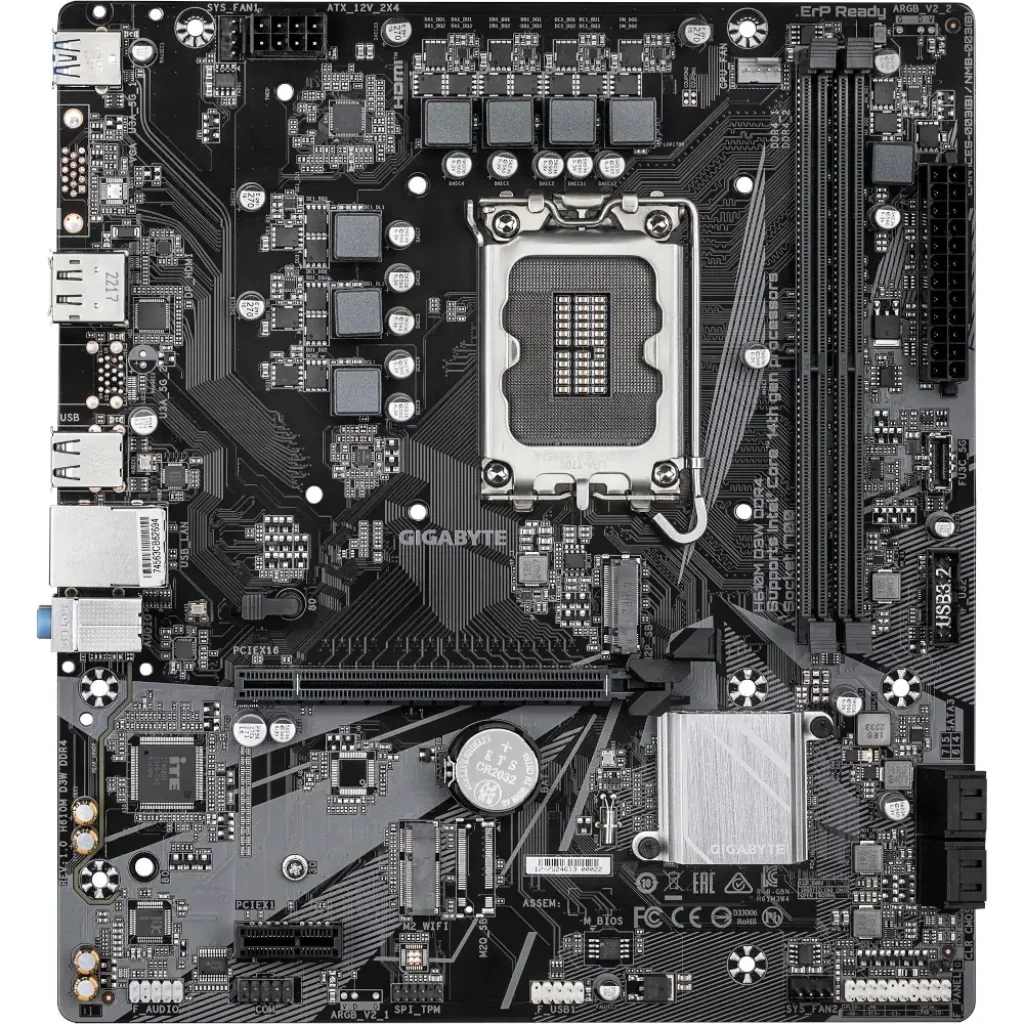 Материнська плата Gigabyte s1700 Intel H610 DP/HDMI 1xM.2 G bE LAN mATX H610M D3W DDR4 UA