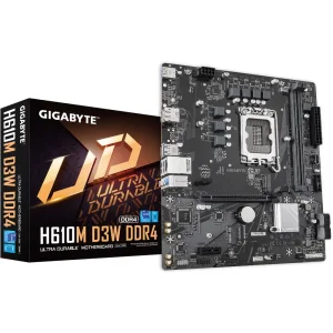 Материнська плата Gigabyte s1700 Intel H610 DP/HDMI 1xM.2 G bE LAN mATX H610M D3W DDR4 UA