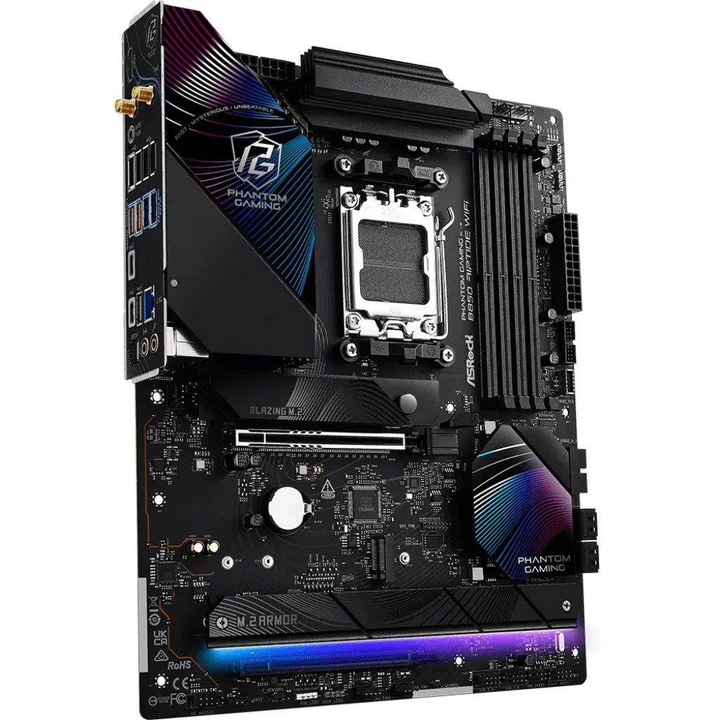 Материнська плата ASROCK sAM5 AMD B850 4xDDR5 HDMI 4xM.2 2.5GbE LAN ATX B850 RIPTIDE WIFI UA