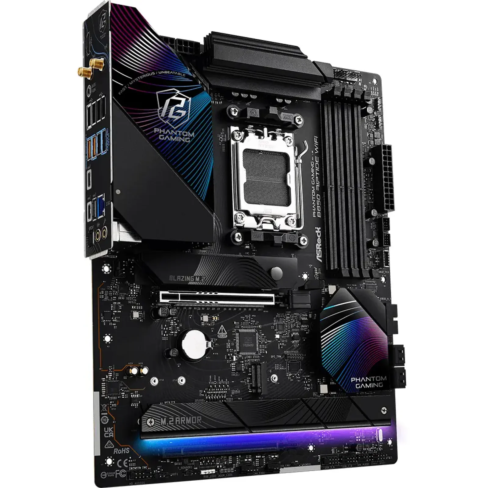 Материнська плата ASROCK sAM5 AMD B850 4xDDR5 HDMI 4xM.2 2.5GbE LAN ATX B850 RIPTIDE WIFI UA