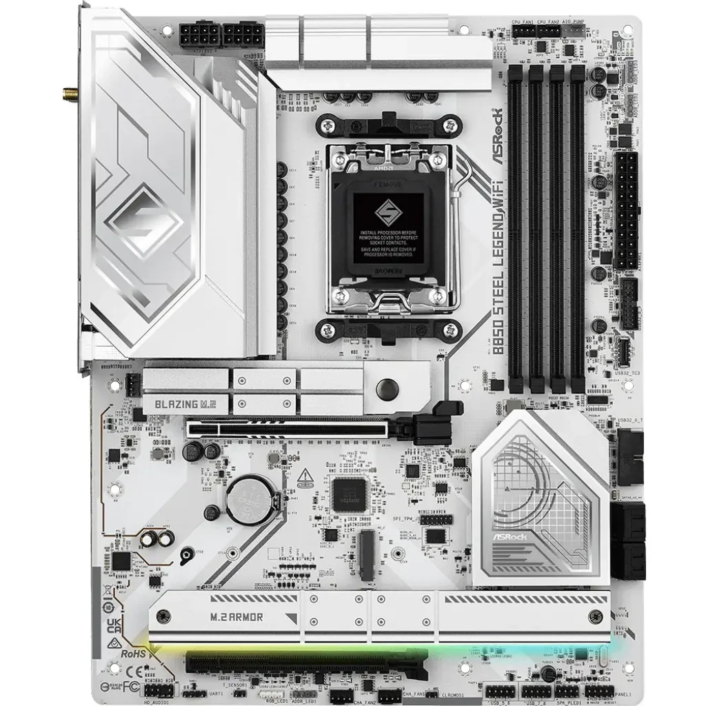 Материнська плата ASROCK sAM5 AMD B850 4xDDR5 HDMI 4xM.2 2.5GbE LAN ATX B850 STEEL LEGEND WIFI UA