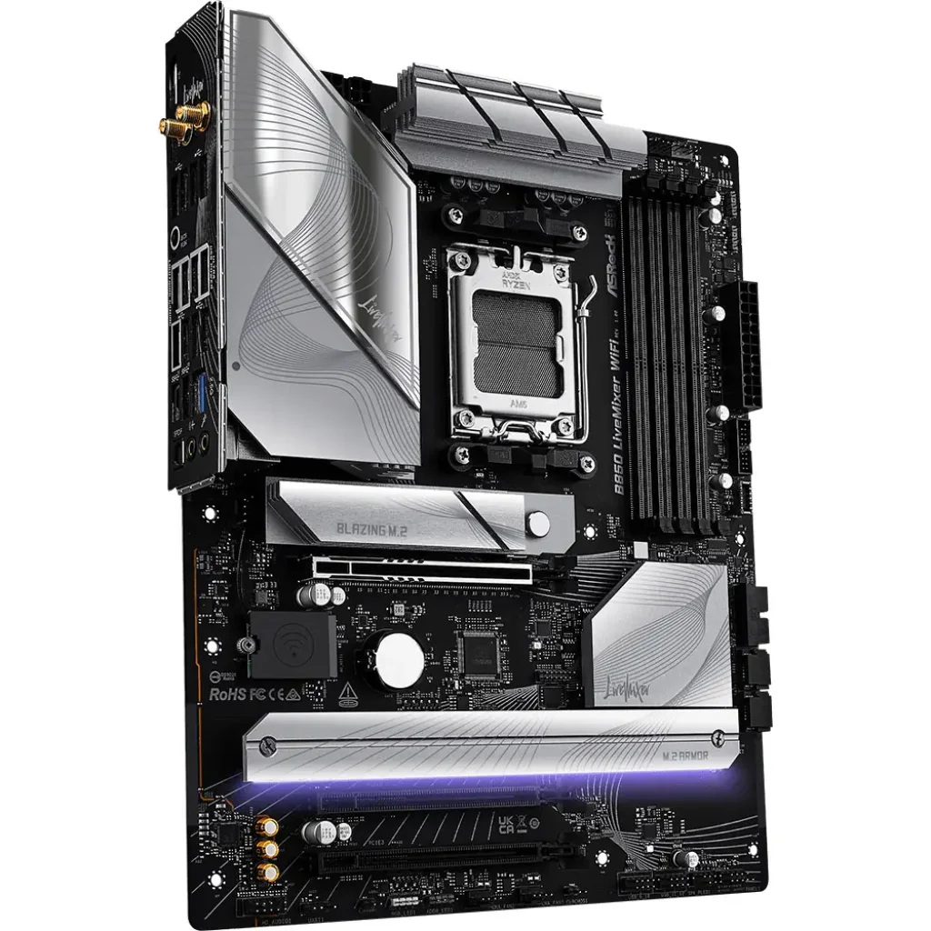 Материнська плата ASROCK sAM5 AMD B850 4xDDR5 HDMI/DP 3xM .2 2.5GbE LAN ATX B850 LIVEMIXER WIFI UA